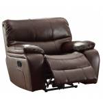 Pecos Glider Reclining Chair - Leather Gel Match - Dark Brown